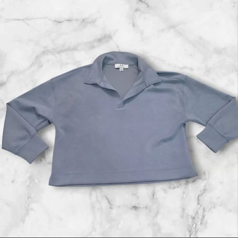Magaschoni Long Sleeve Blue Pullover Size XL
